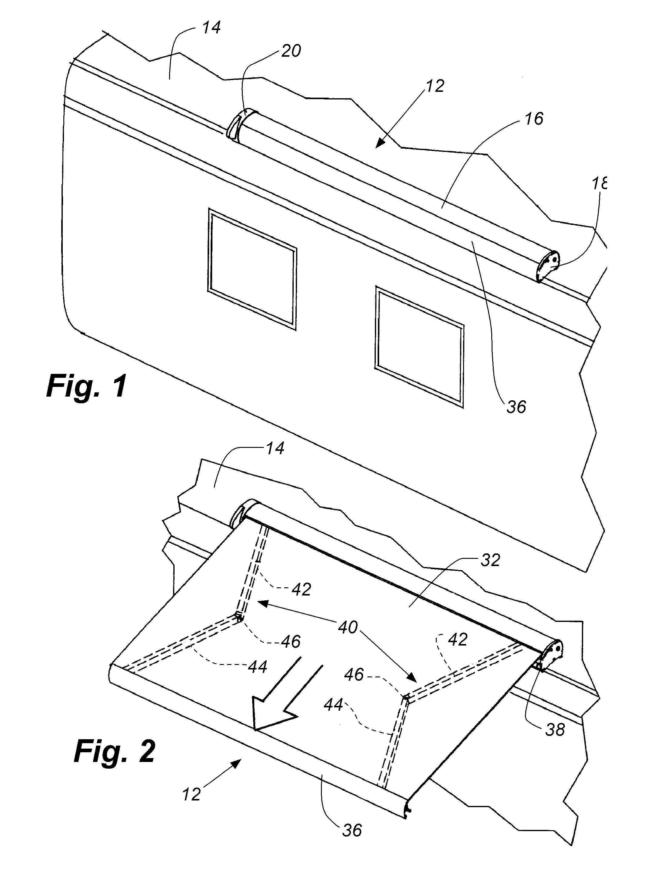 Manual override system for motor-driven retractable awning