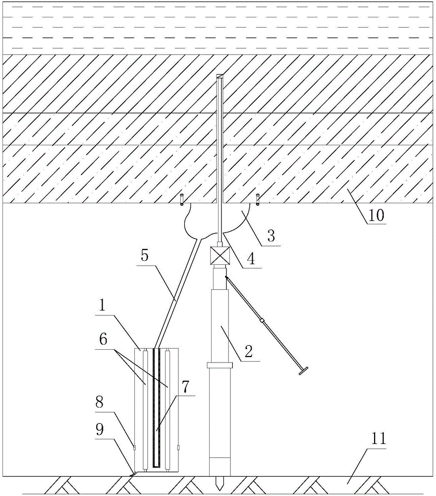 While-drilling detection device and method of lithological components of tunnel roof