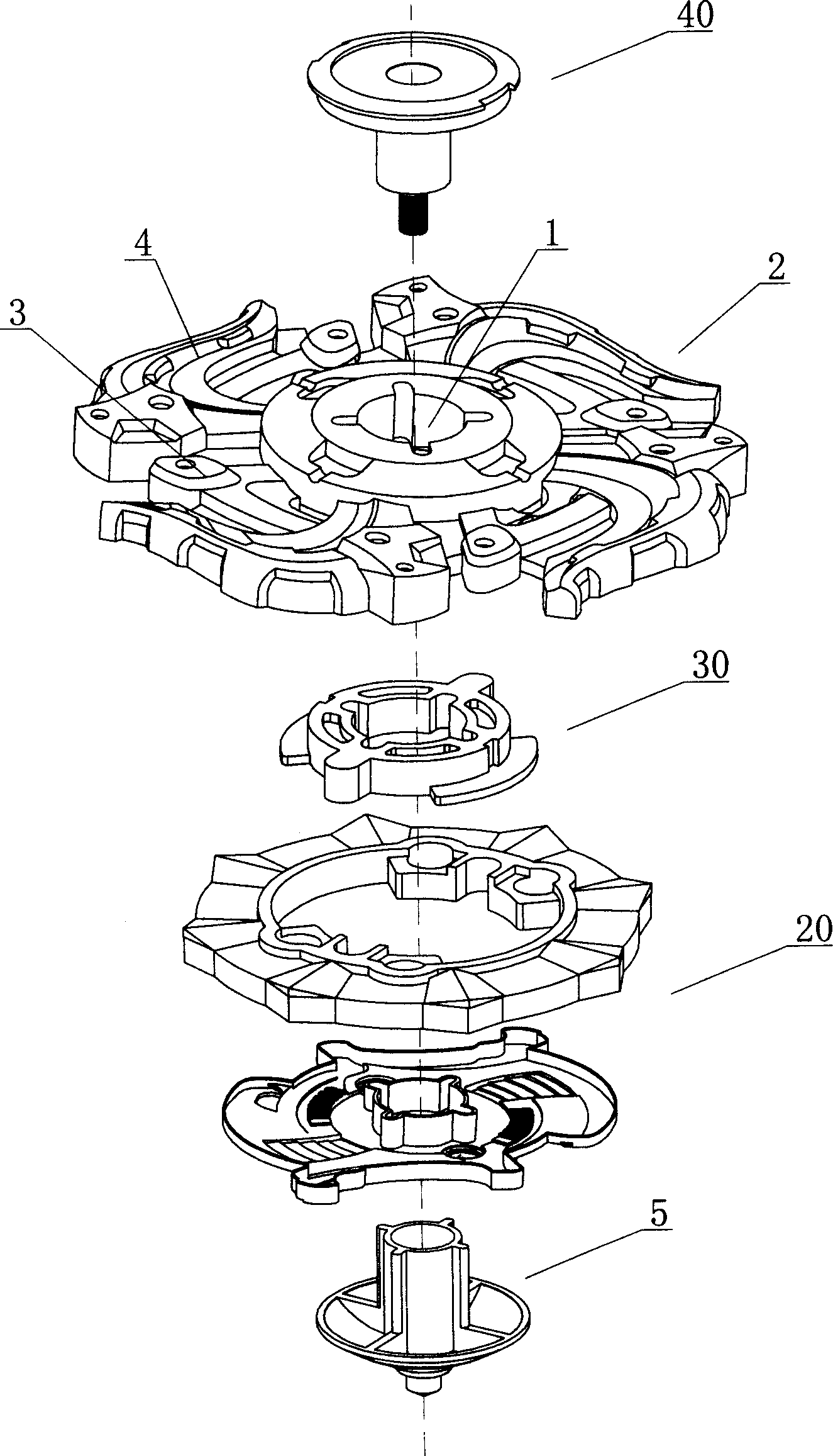 Assembled gyroscope piece structure