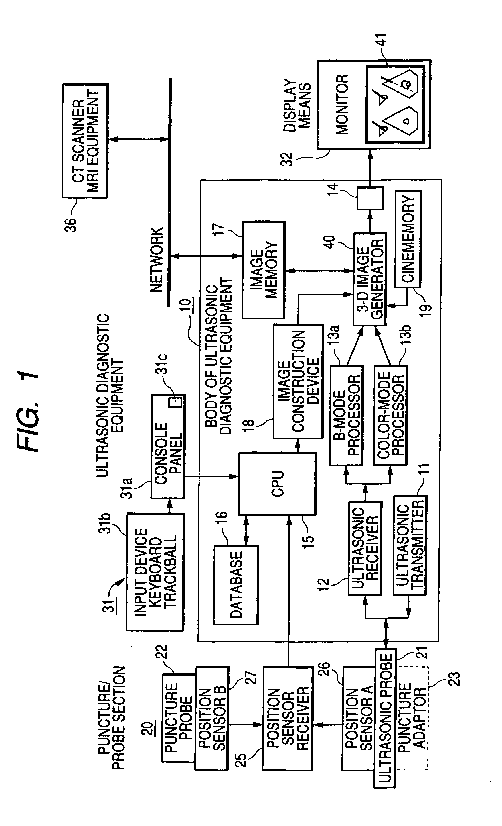 Ultrasonic diagnostic apparatus for fixedly displaying a puncture probe during 2D imaging