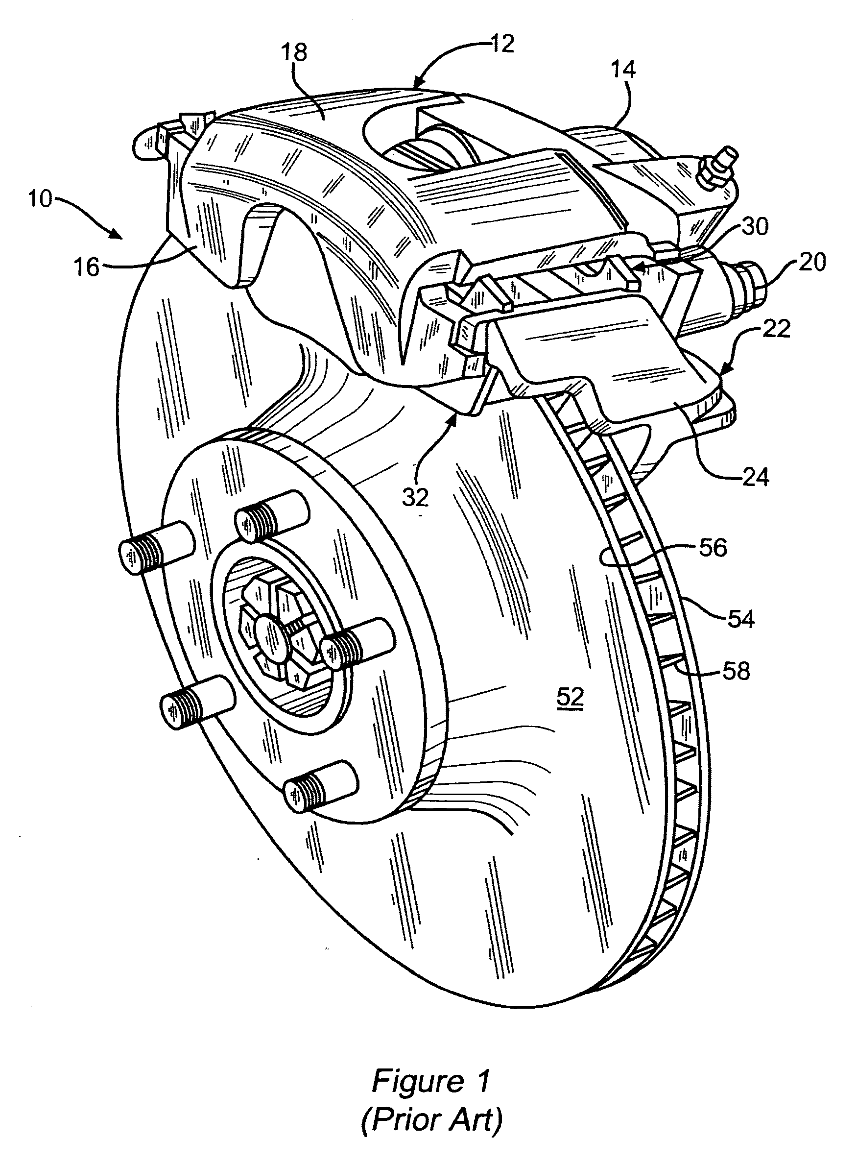 Taper wear compensation of a friction pad for a disc brake assembly