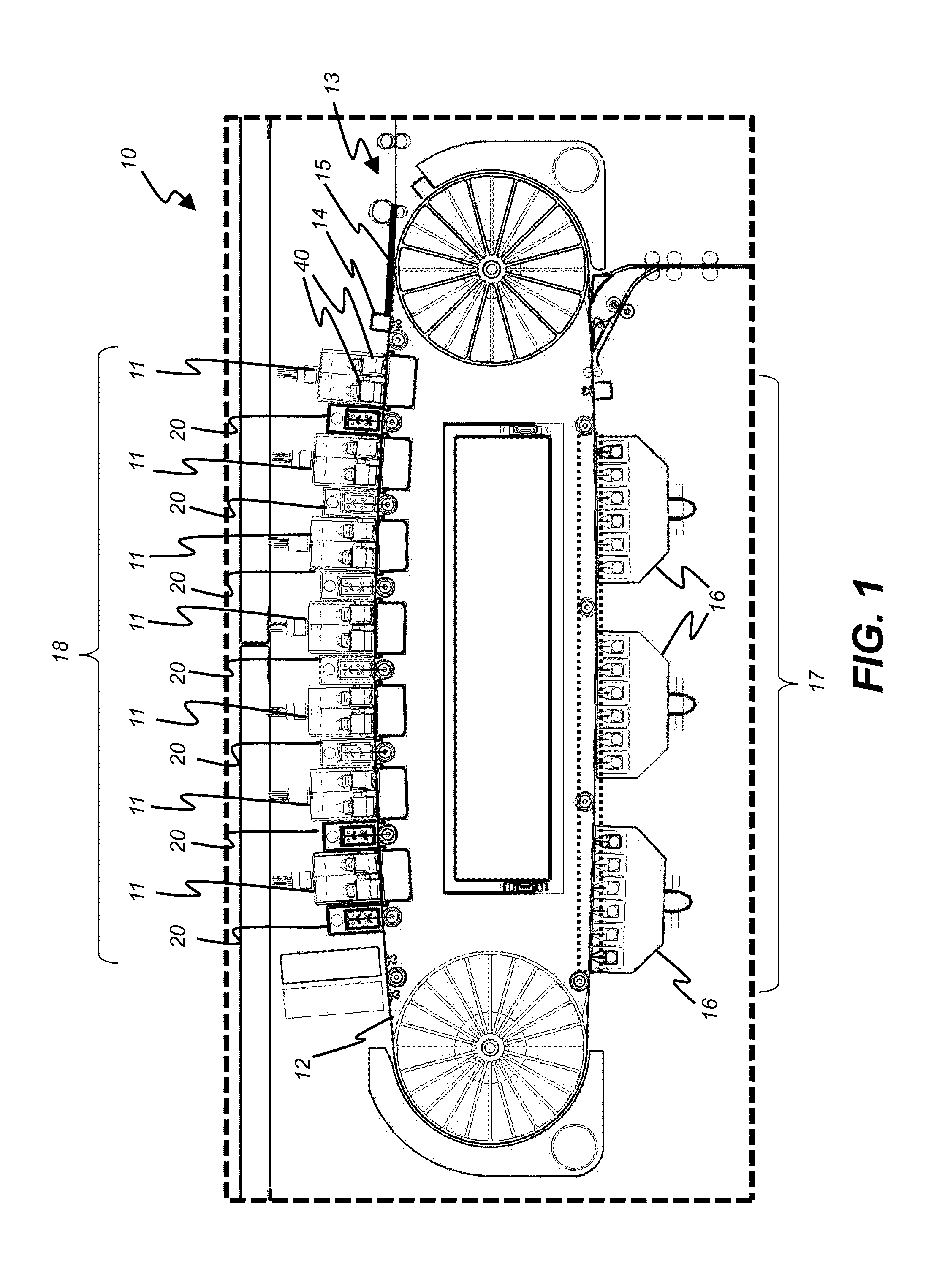 Acoustic drying system with interspersed exhaust channels
