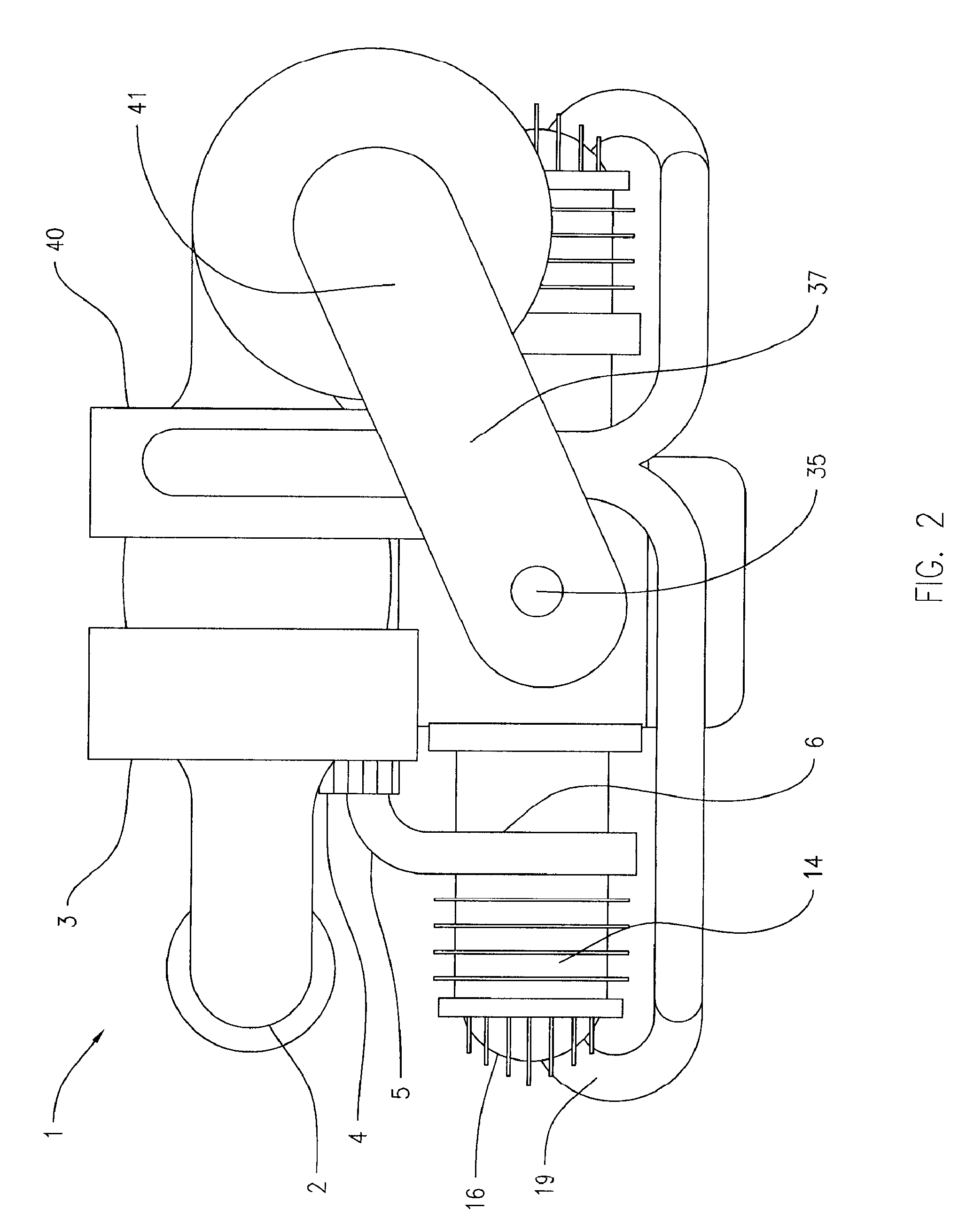 Two-stroke uniflow turbo-compound internal combustion engine