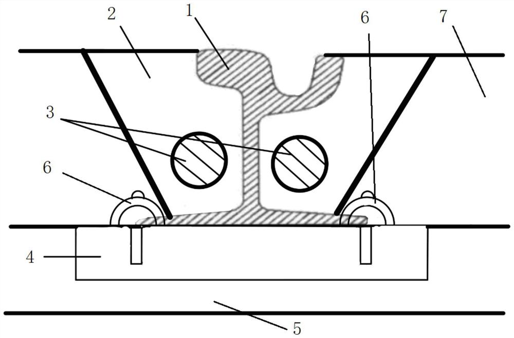 Tramcar track construction method with high-performance cement concrete as lap joint material