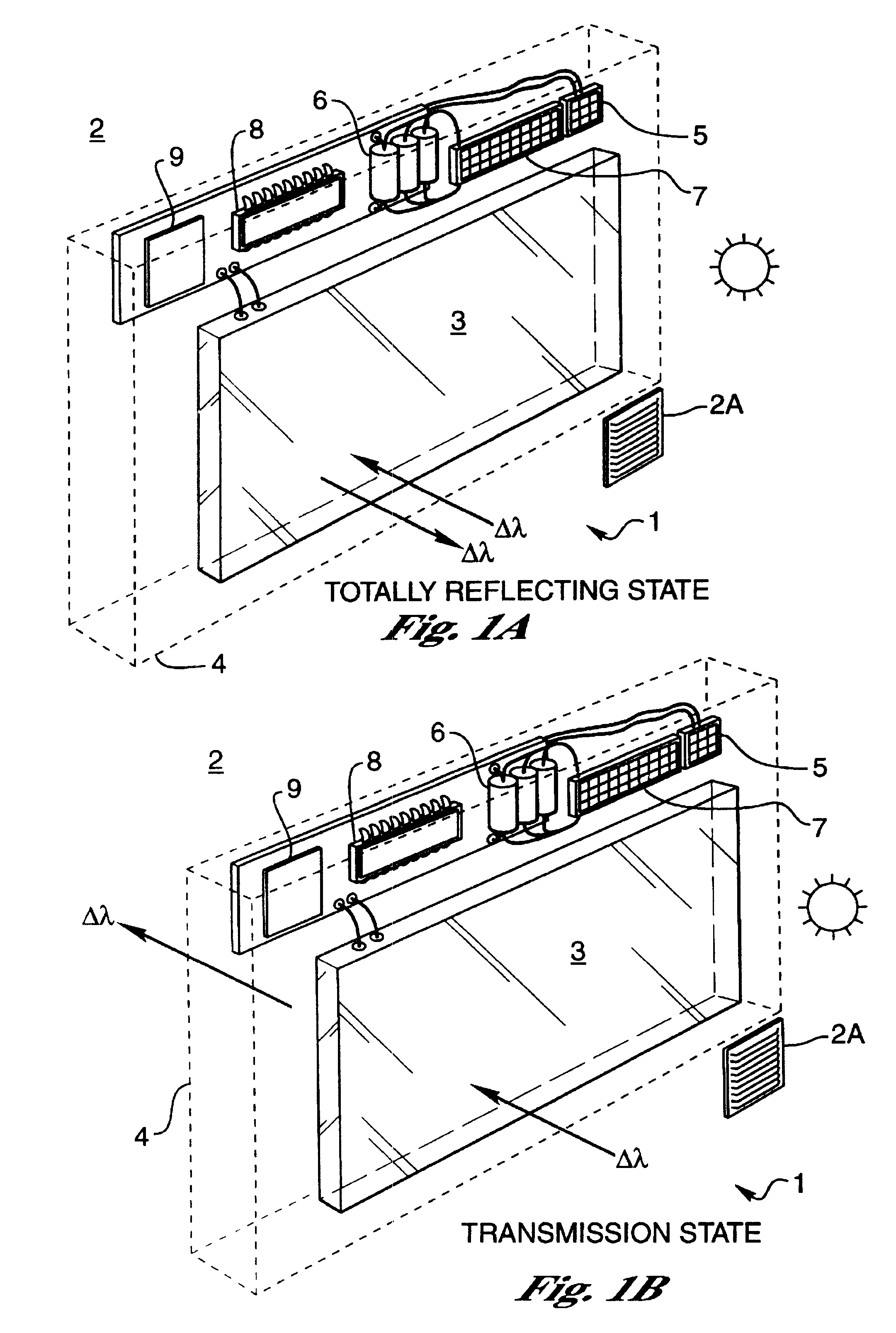 Non-absorptive electro-optical glazing structure employing composite infrared reflective polarizing filter