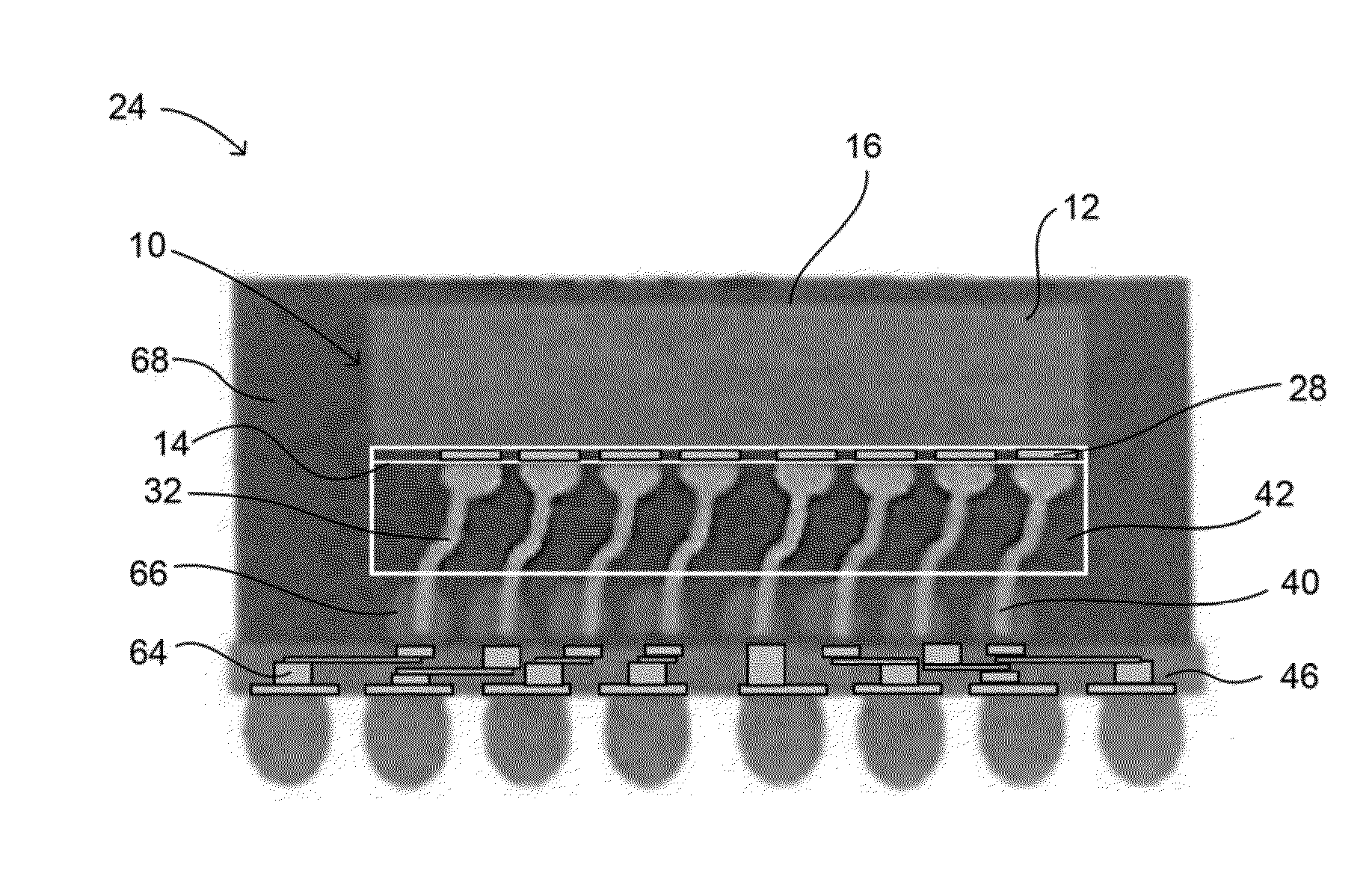 Microelectronic element with bond elements to encapsulation surface