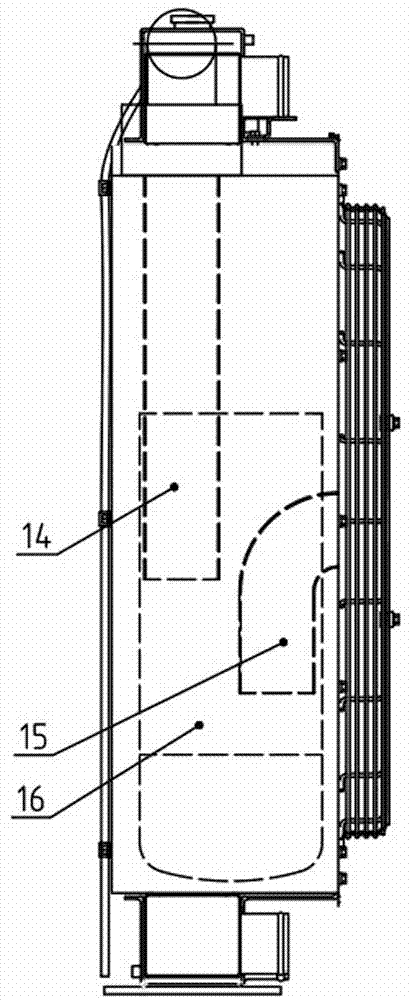 Cooling water tank with tail gas treatment function