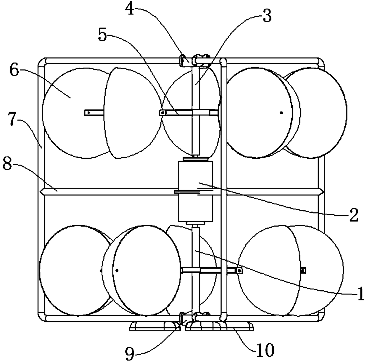 Motor linear array synchronous bidirectional hybrid centrifugal damping wind power generation device