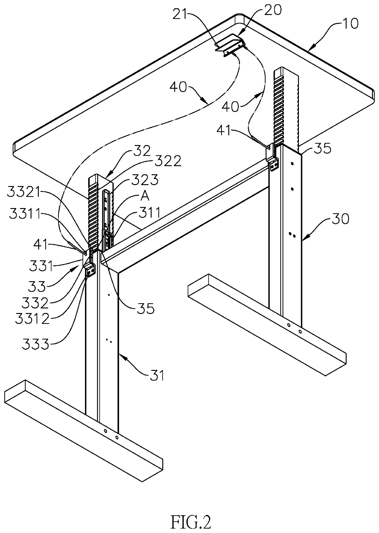 Height-adjustable table