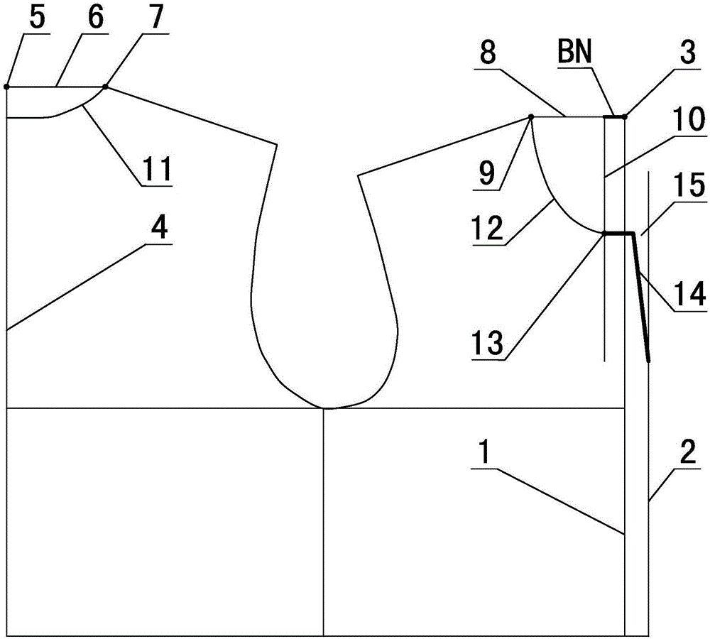 BN original number design clipping method for clothing front cut