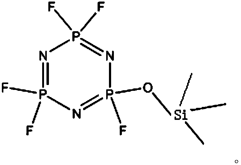 Efficient flame retardant siloxy fluoro cyclotriphosphazene and synthesis method thereof