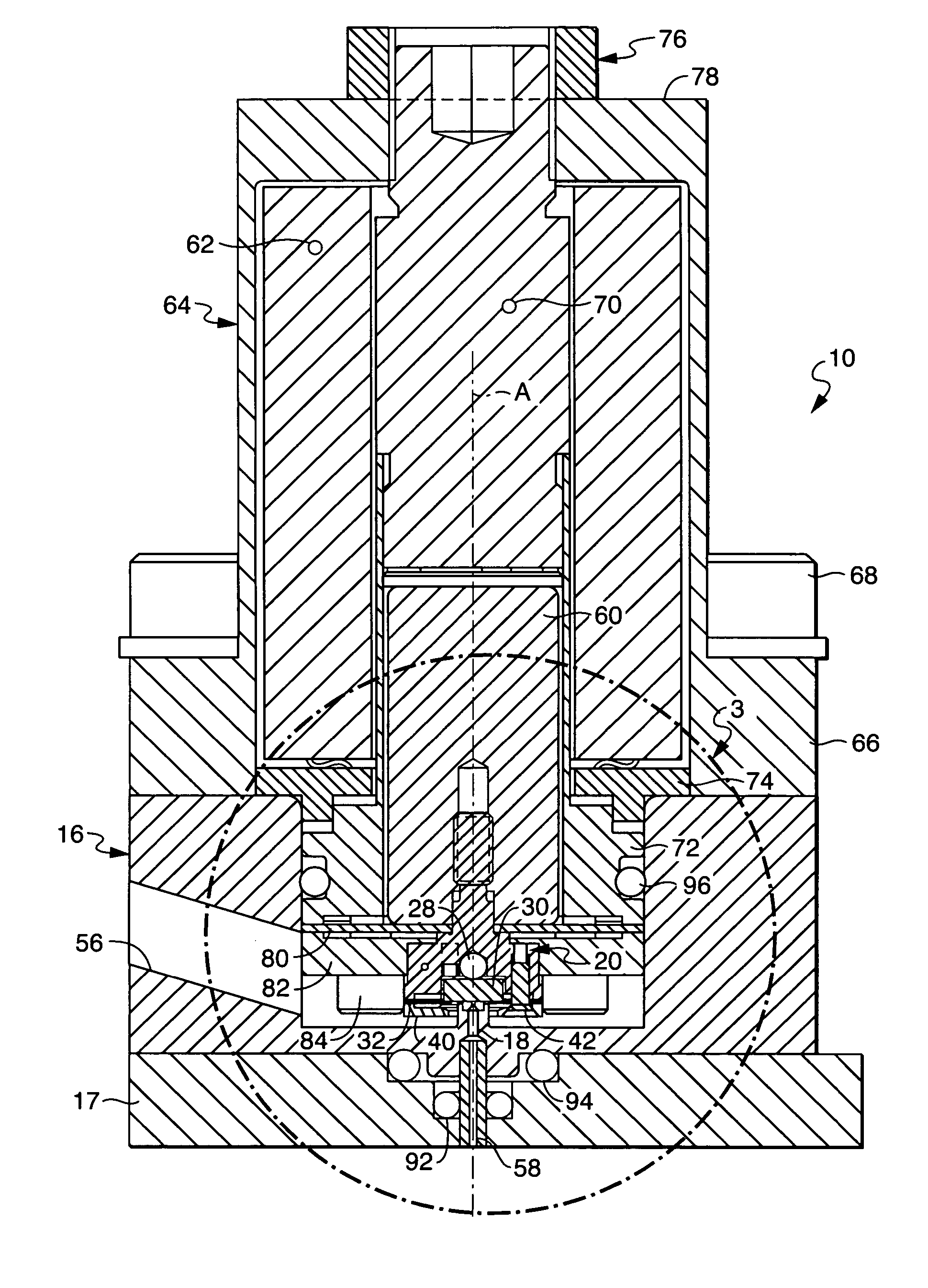 Valve assembly having articulating rigid seating surface