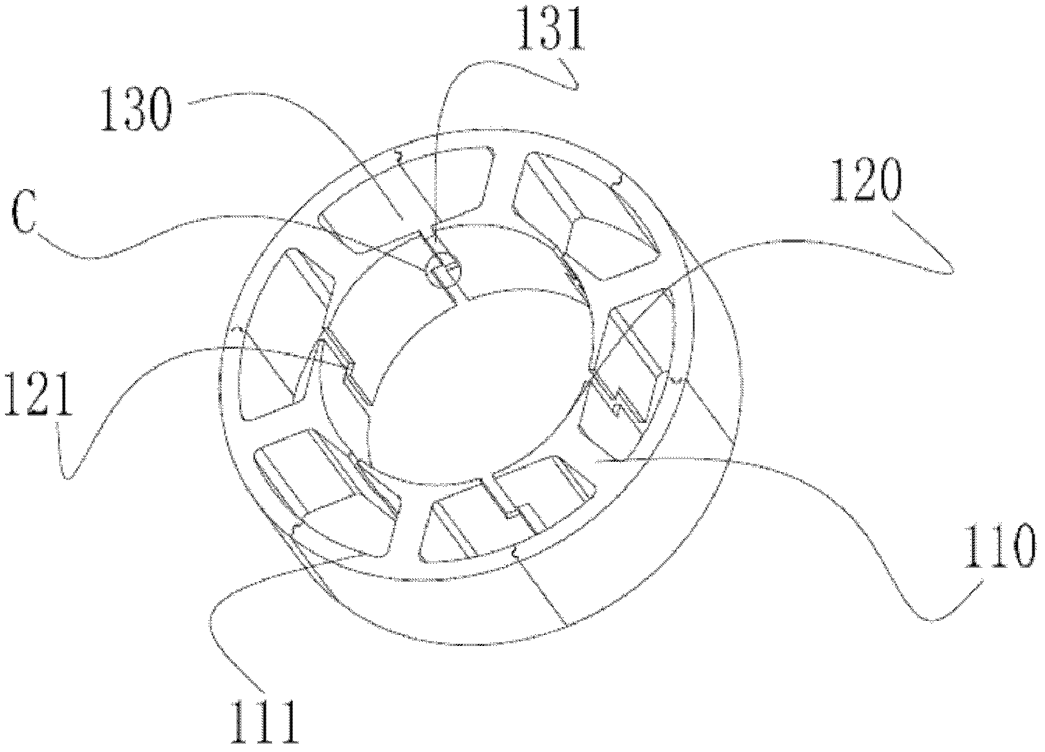 Low-cogging-torque motor stator and assembling method thereof