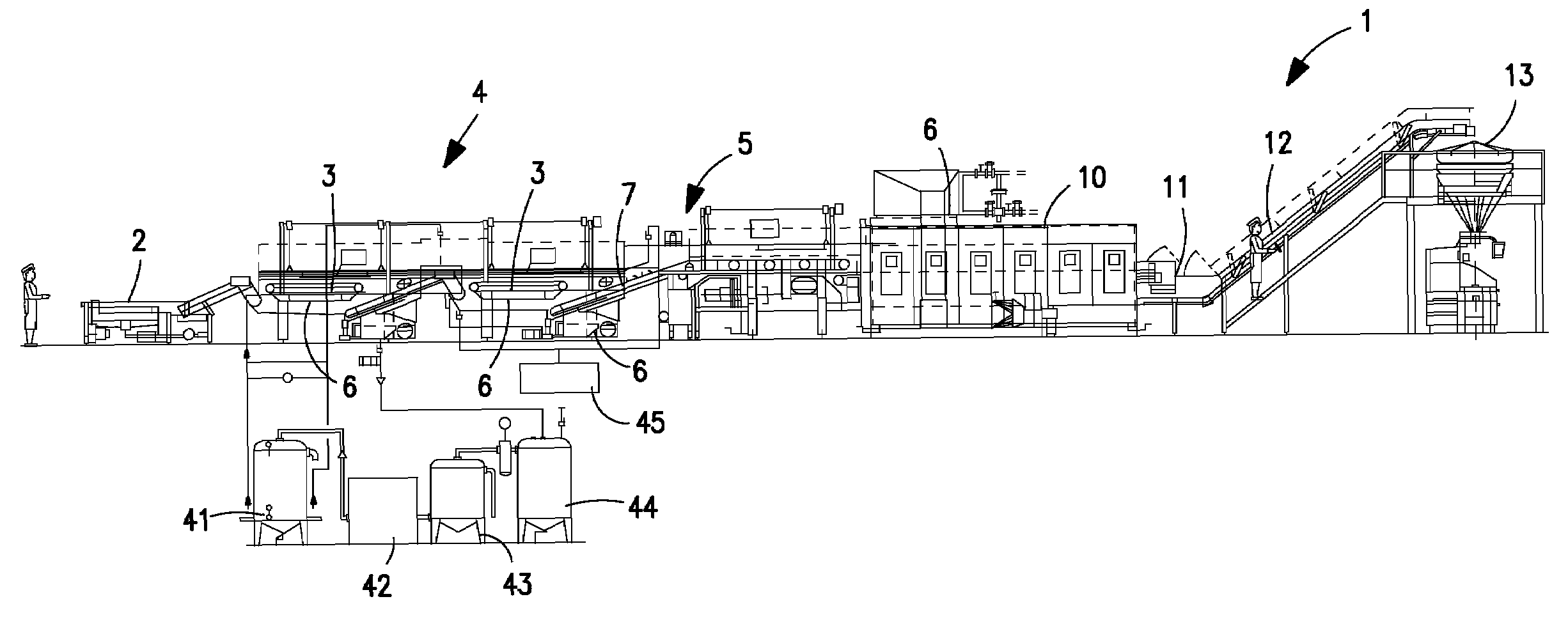 Process for washing and sterilising food products, particularly vegetables, and relevant apparatus