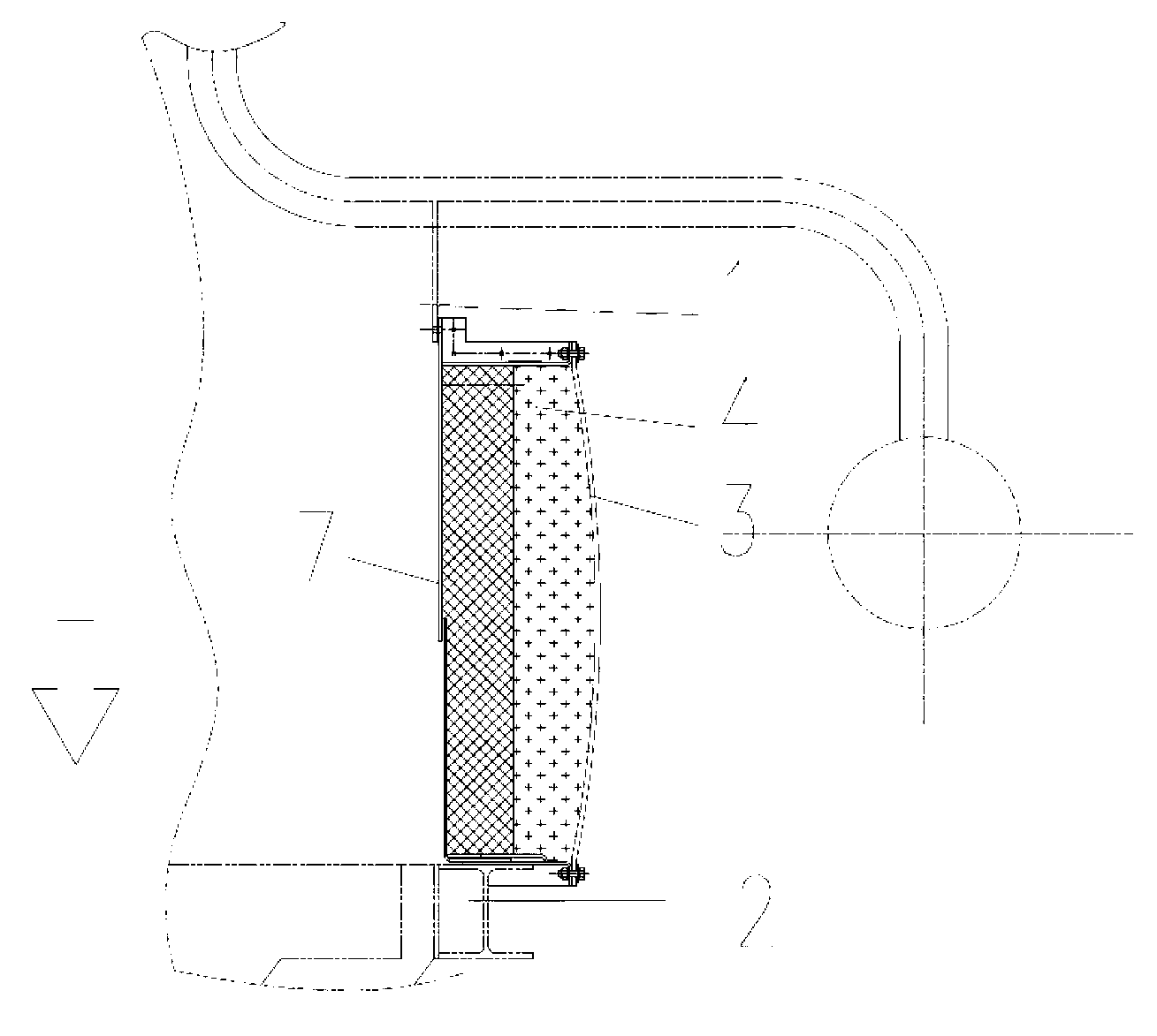 Non-metal expansion joint for slag discharge pipeline of boiler