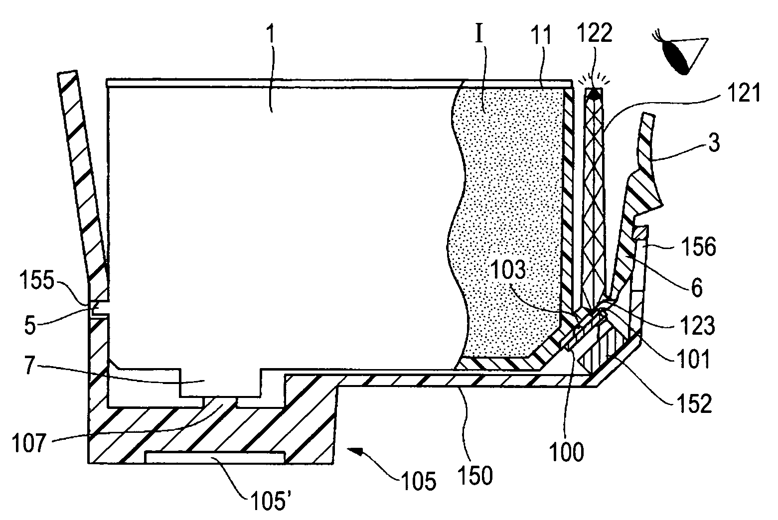 Ink container with light-emitting unit to convey information