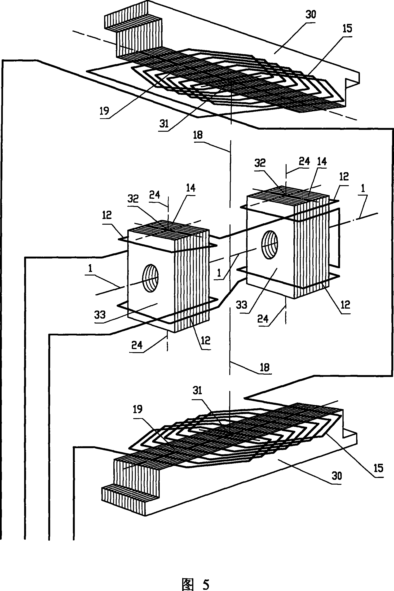 An electric harmonic reciprocating line motion impact device