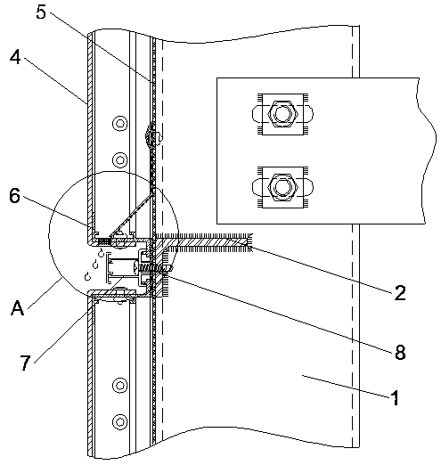 Connecting structure for concealed-seam aluminum plate of curtain wall