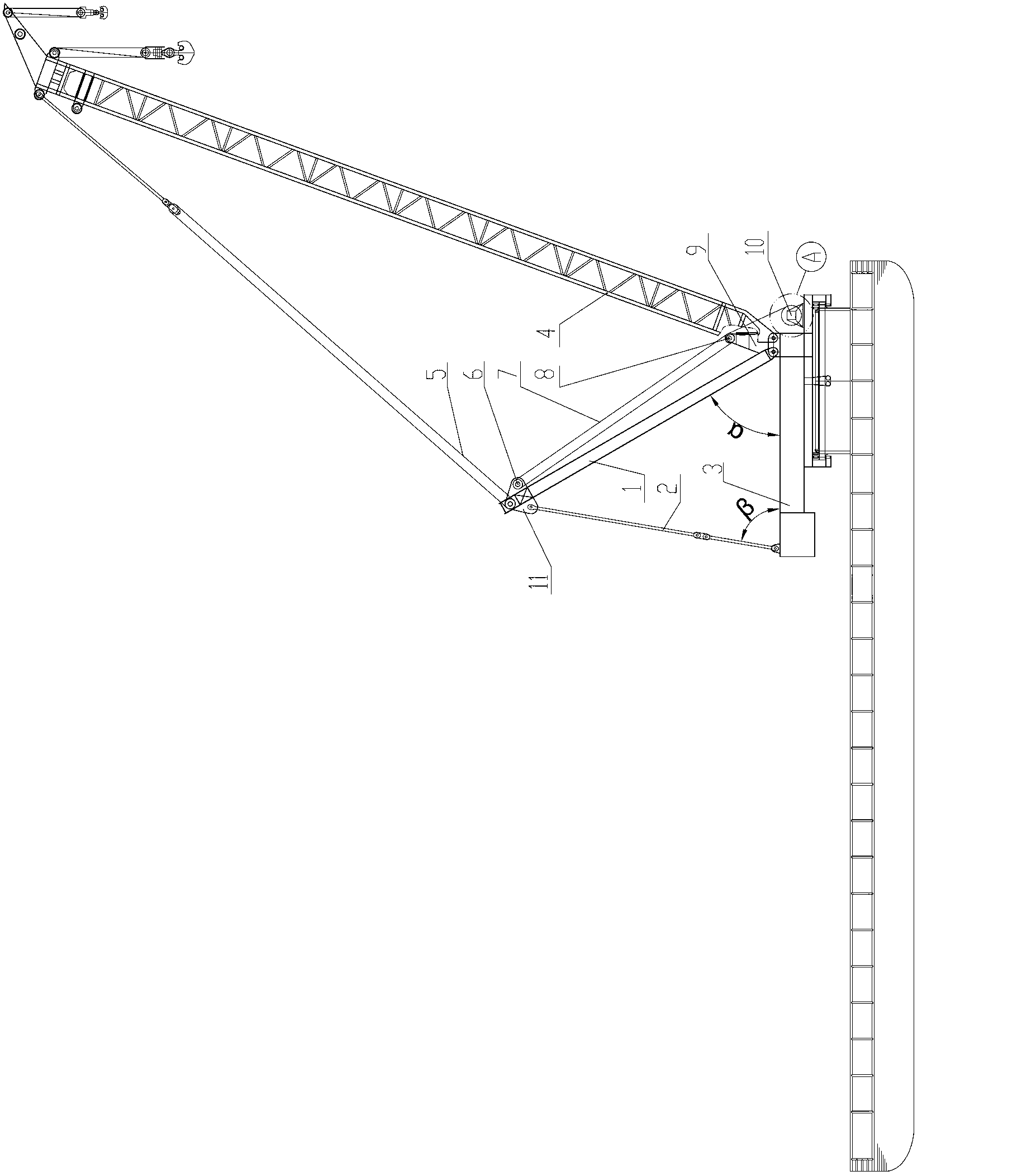 Propeller strut device of floating crane