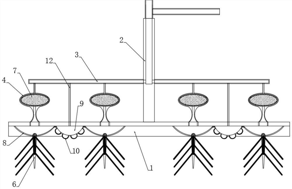 A fertilizer slow-release device suitable for deep and shallow soil root diffusion
