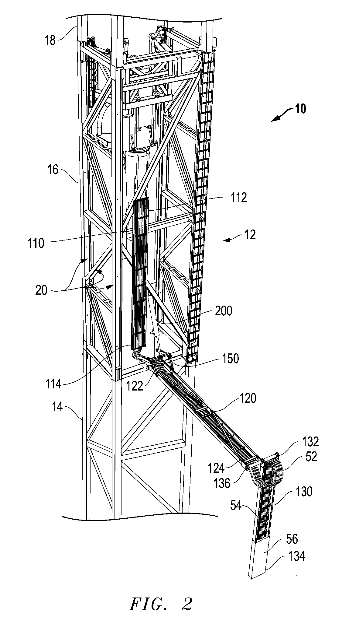 Retractable cable tray for vertical structures