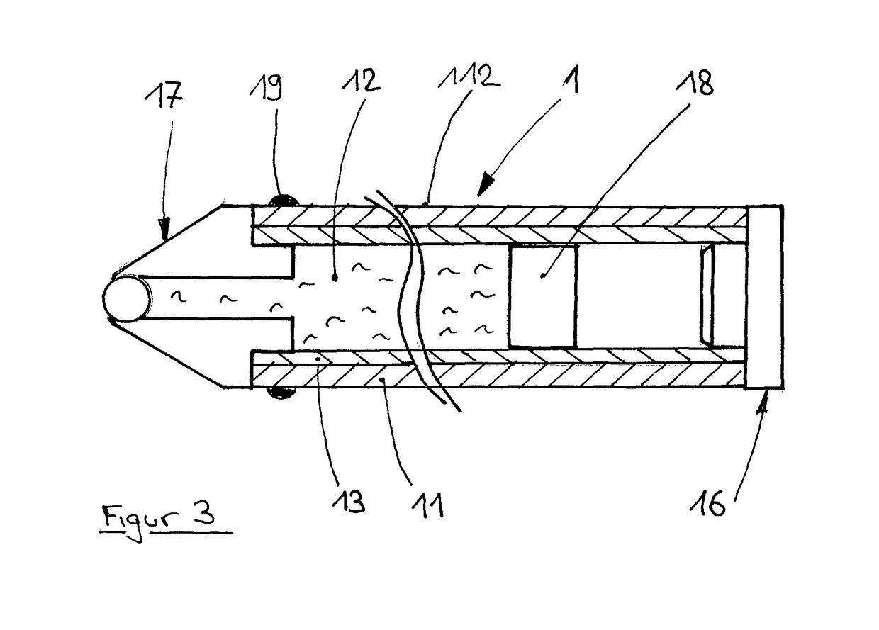 Component for writing, drawing, painting and/or cosmetic implements and method for the production thereof