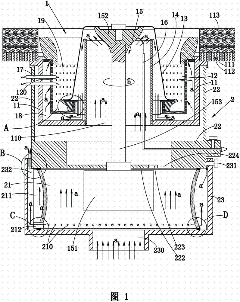 Fuel vaporizing combustion device with high firepower and long service life