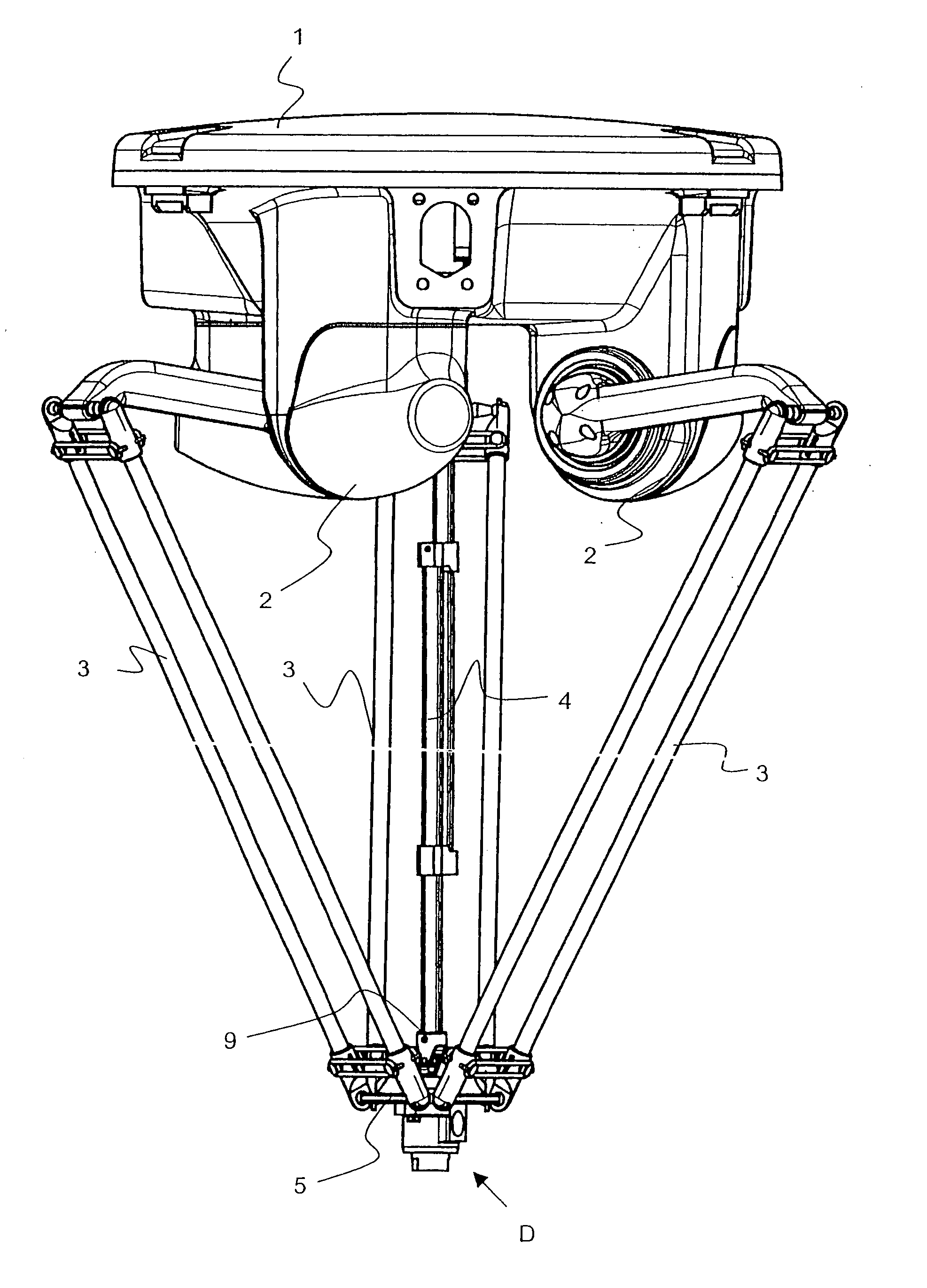 Rotary leadthrough of a robot arm