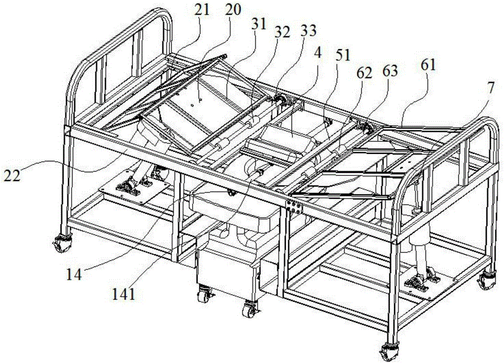 Nursing bed capable of treating excrement and urine