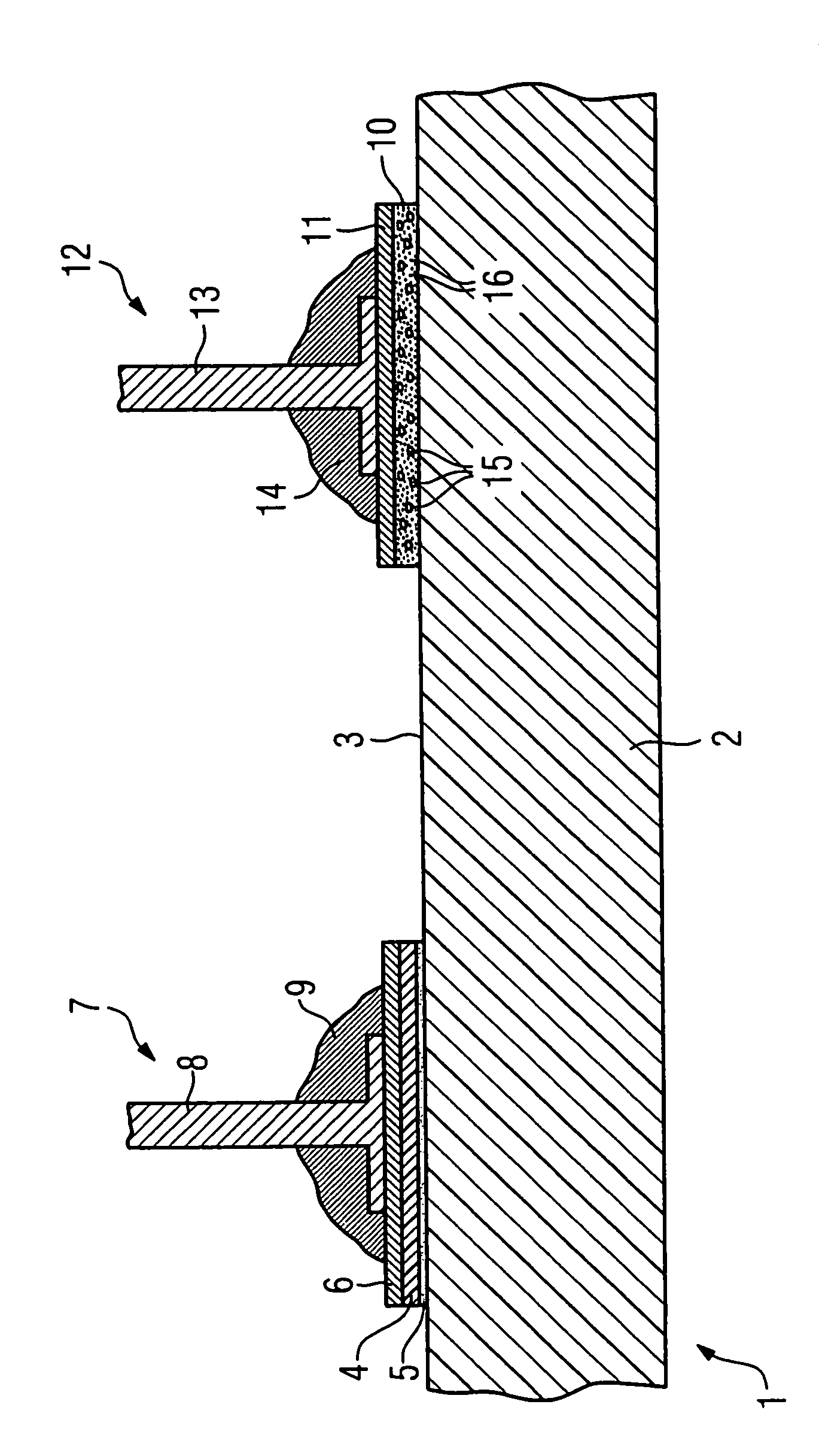 Plastic component having heat resistant hardened resin at thermal-attachment connection points