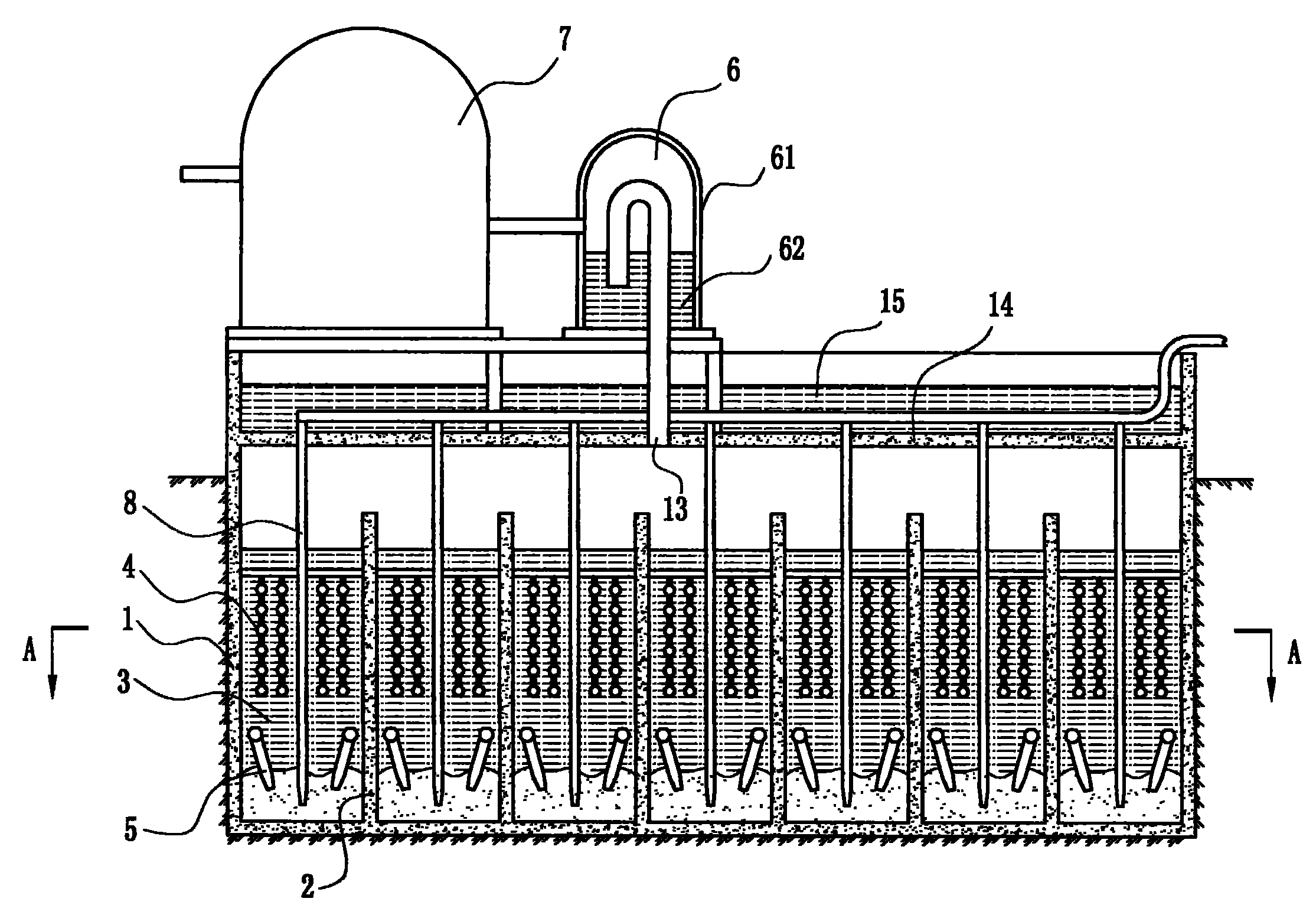 Sewage recycling anaerobic processing device