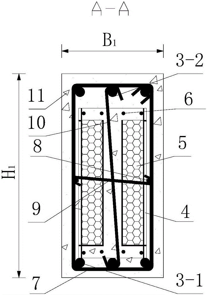 Artificial plastic hinge at beam end of building concrete structure and construction method thereof