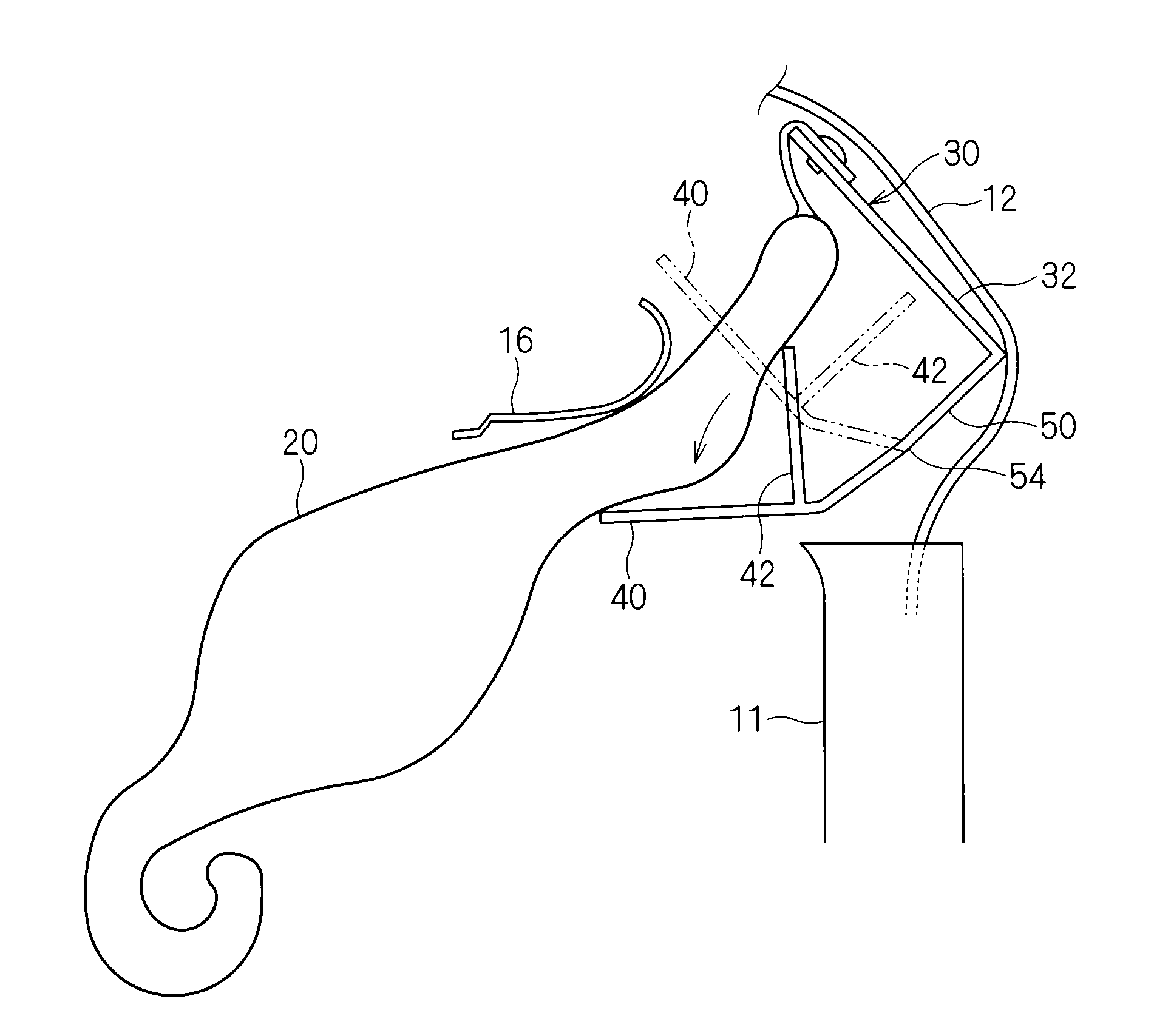 Member for restricting expansion of curtain airbag and structure of portion where curtain airbag is mounted