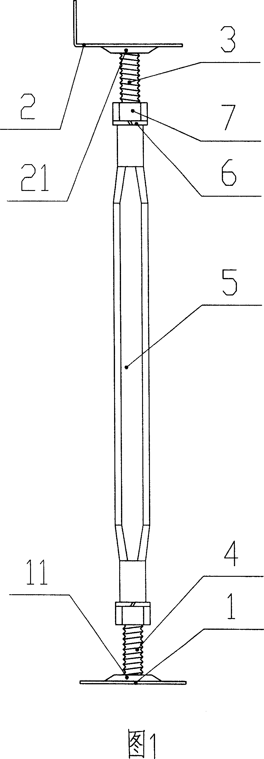 Fast regulating floor supporting device