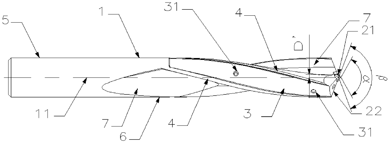 Hole machining tool with independent drill tip in center