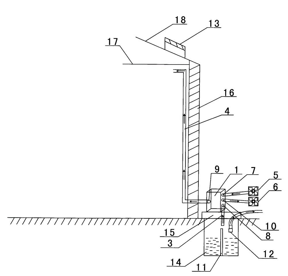 Energy-saving radon gas discharging system capable of being installed on rural building