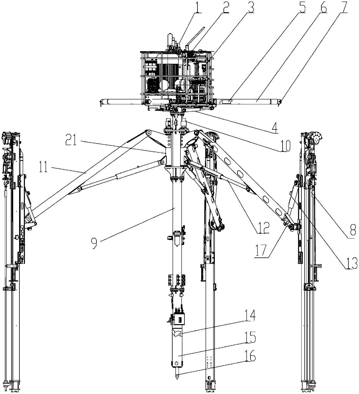 Full hydraulic intelligent shaft umbrella drill