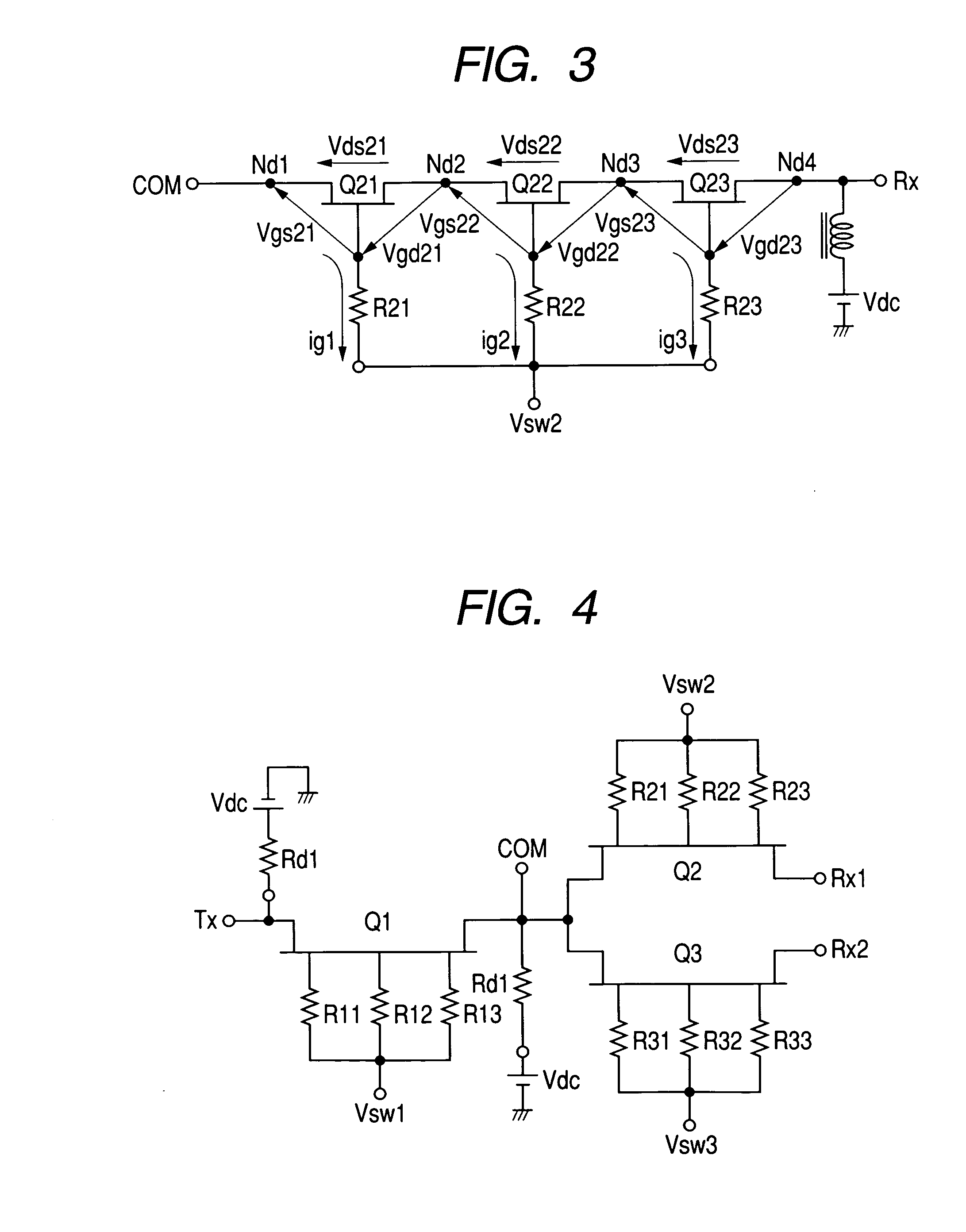 Electric component for communication device and semiconductor device for switching transmission and reception