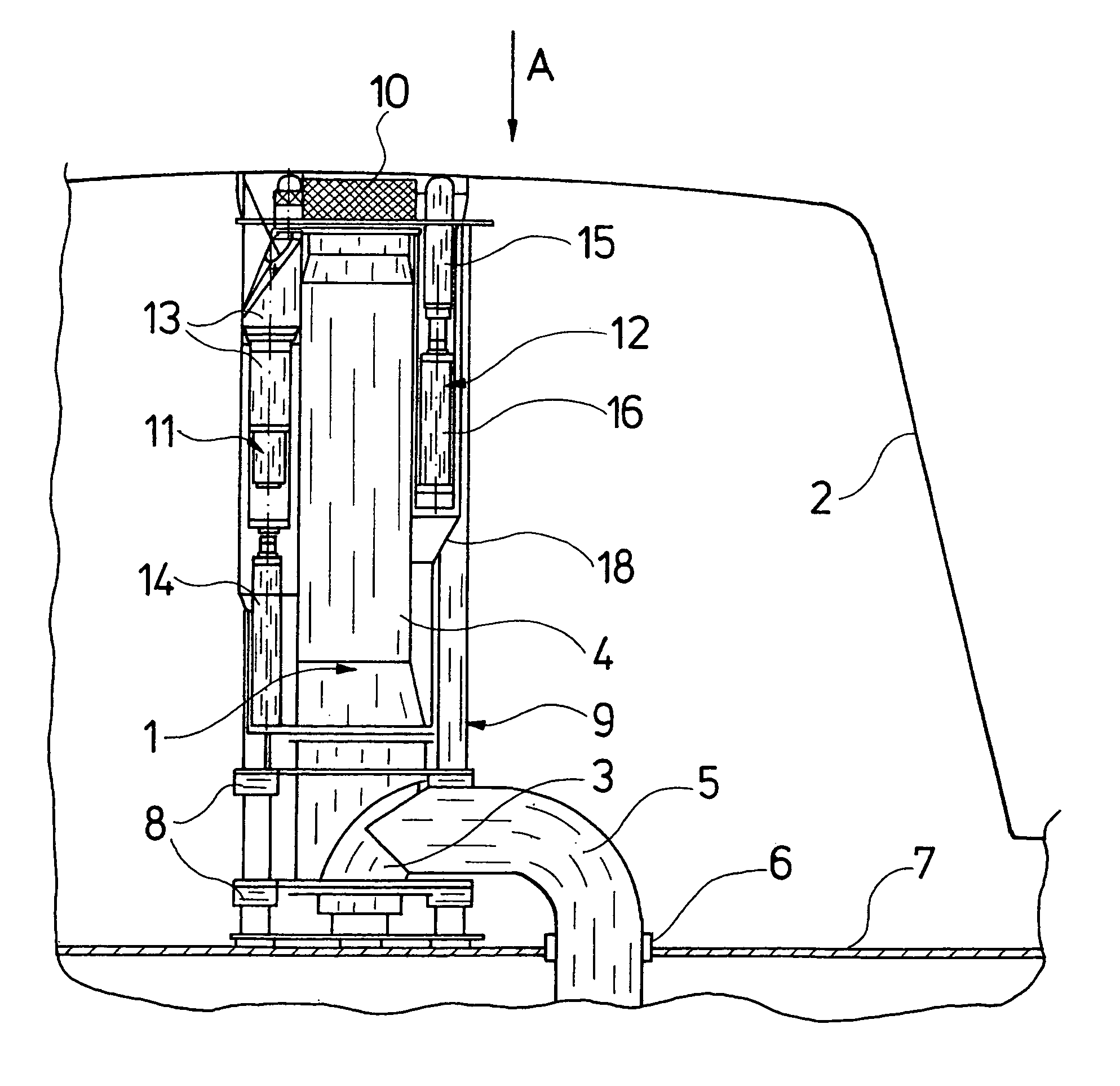 Snorkel device for a submarine