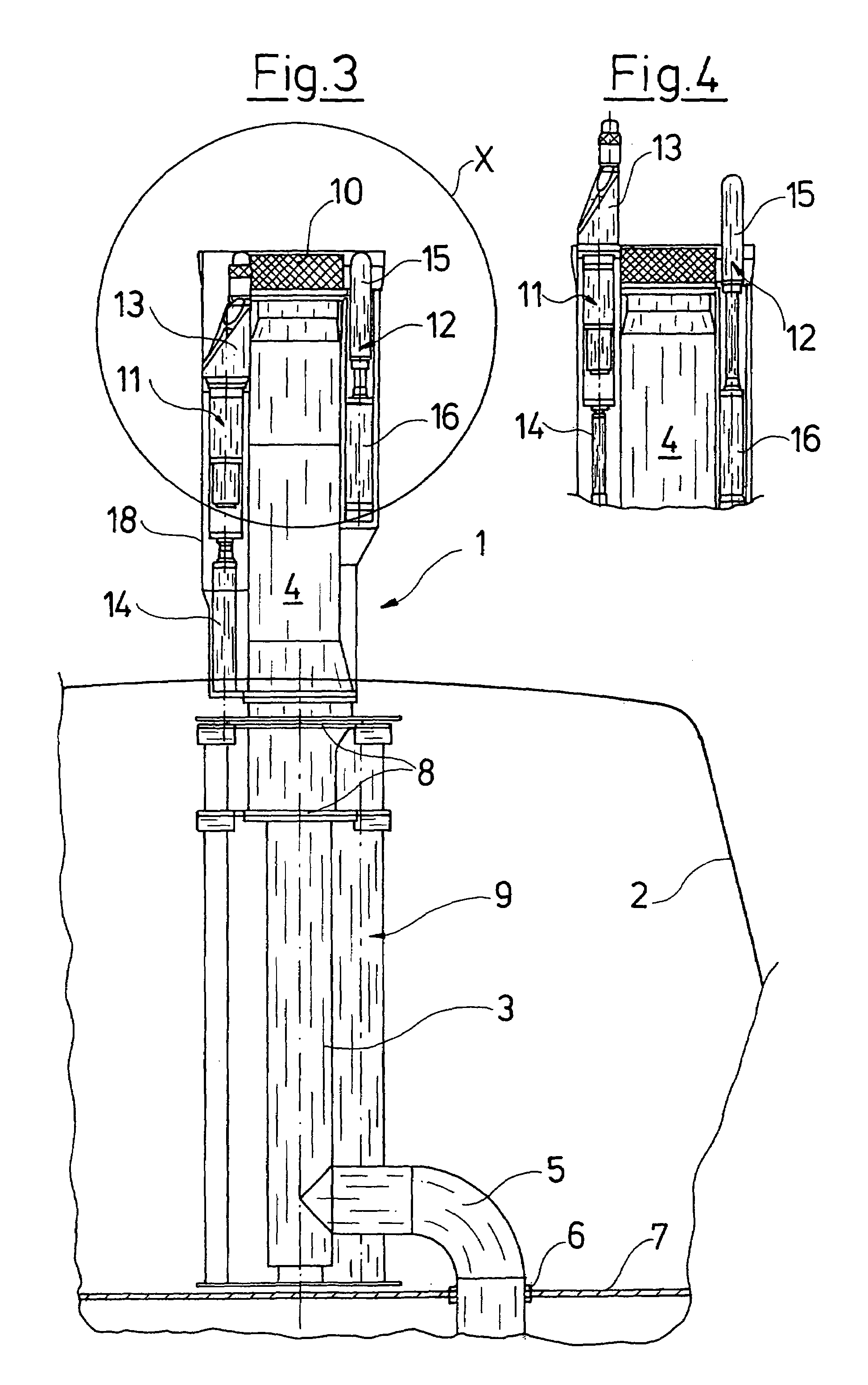 Snorkel device for a submarine