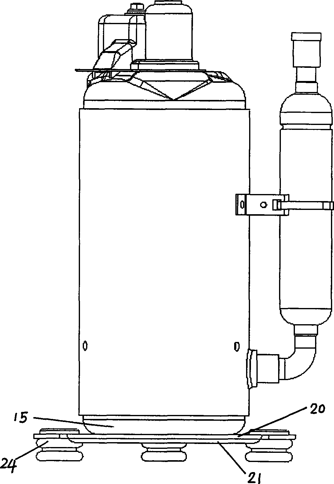 Base corner of rotary compressor