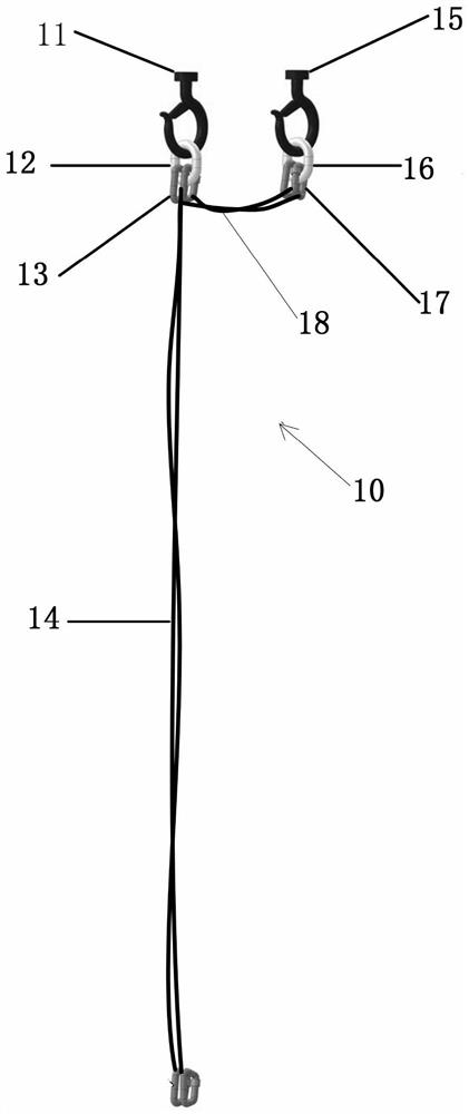 Sling device for helicopter and method for hoisting sub-conductor spacers