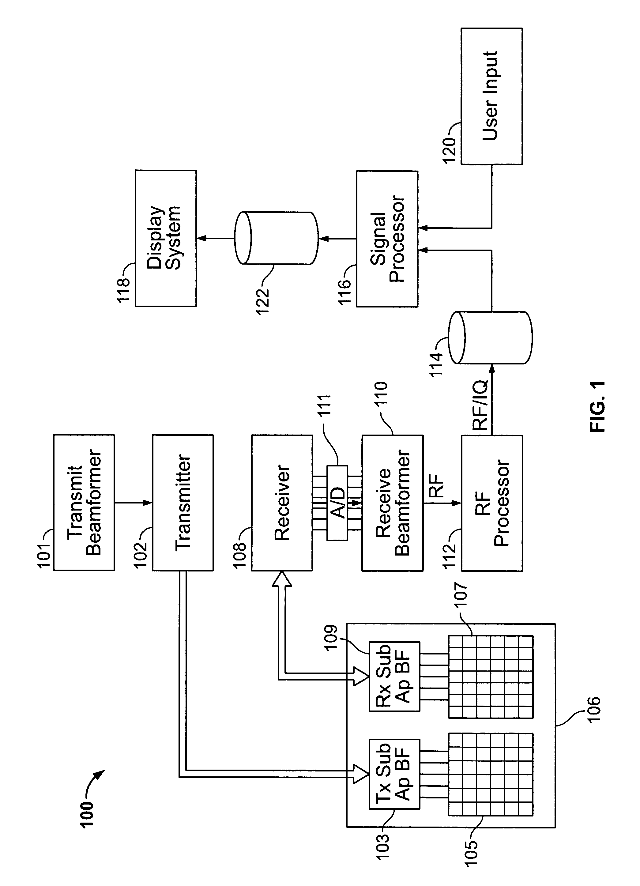 Method and apparatus for performing CW doppler ultrasound utilizing a 2D matrix array