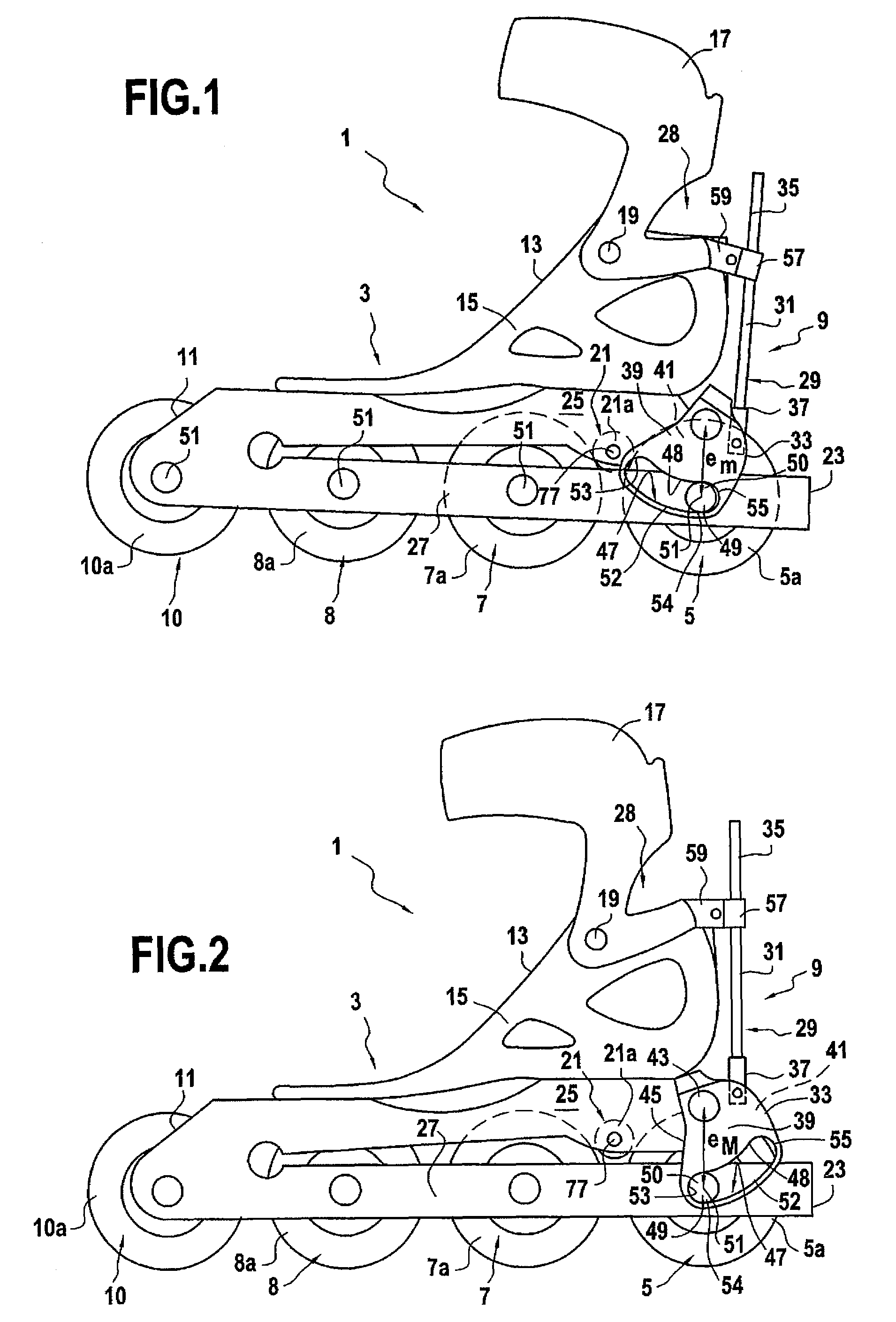 Roller skate braking system