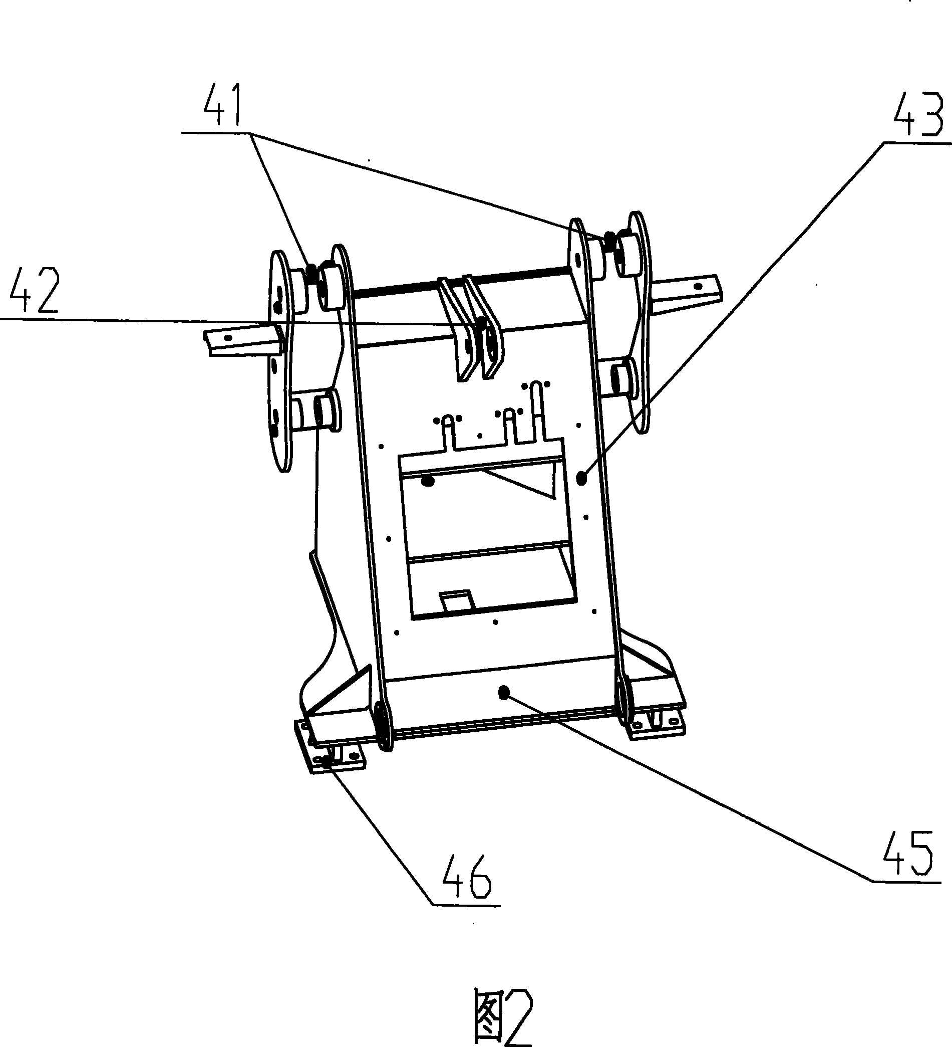 Frame structure for wheel type engineering machine