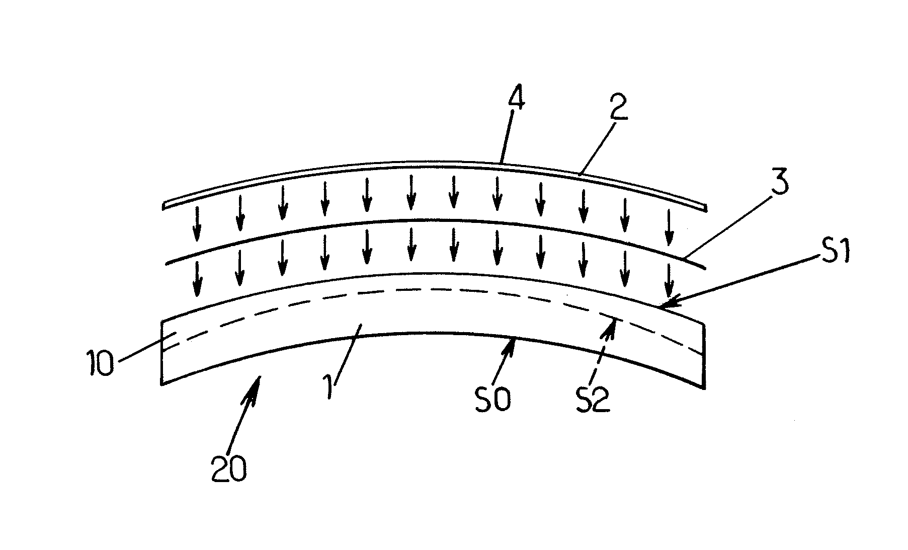 Method for producing an ophthalmic lens comprising a base lens and a film structure