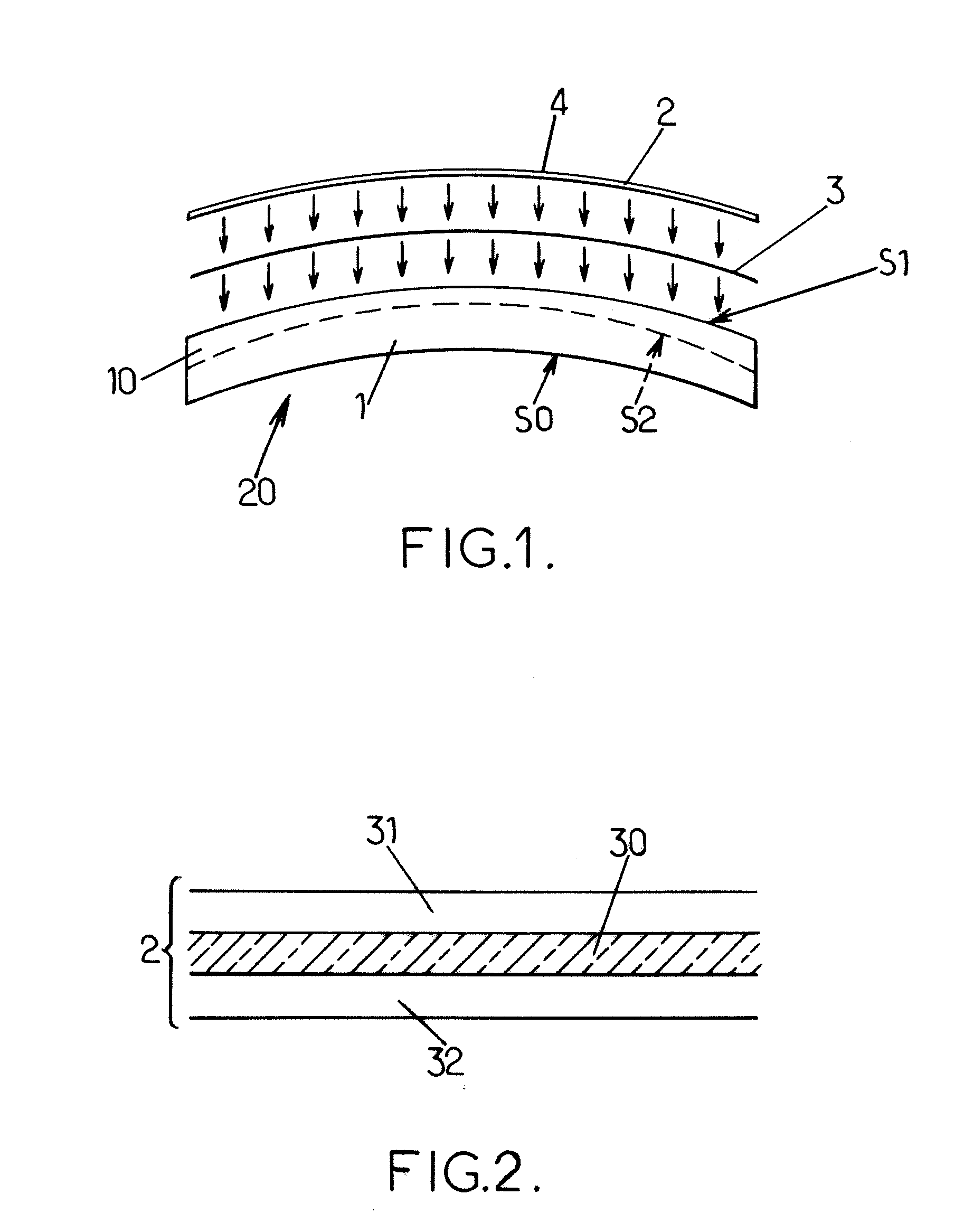 Method for producing an ophthalmic lens comprising a base lens and a film structure