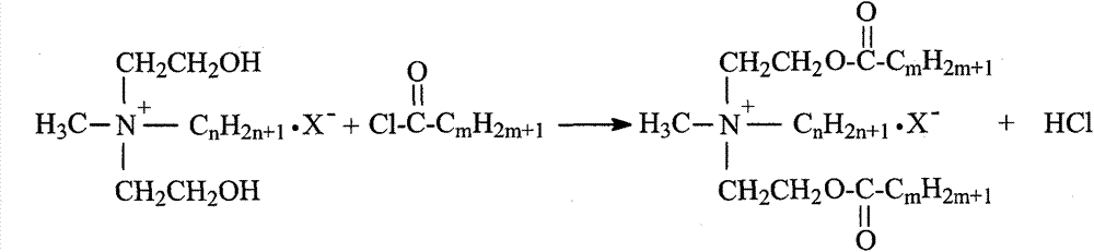 Synthetic process of double-long-chain diester quaternary ammonium salt