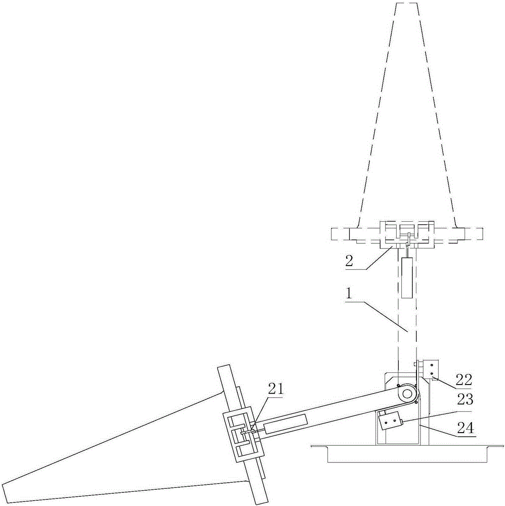 Mechanical arm for arranging and taking back road cone