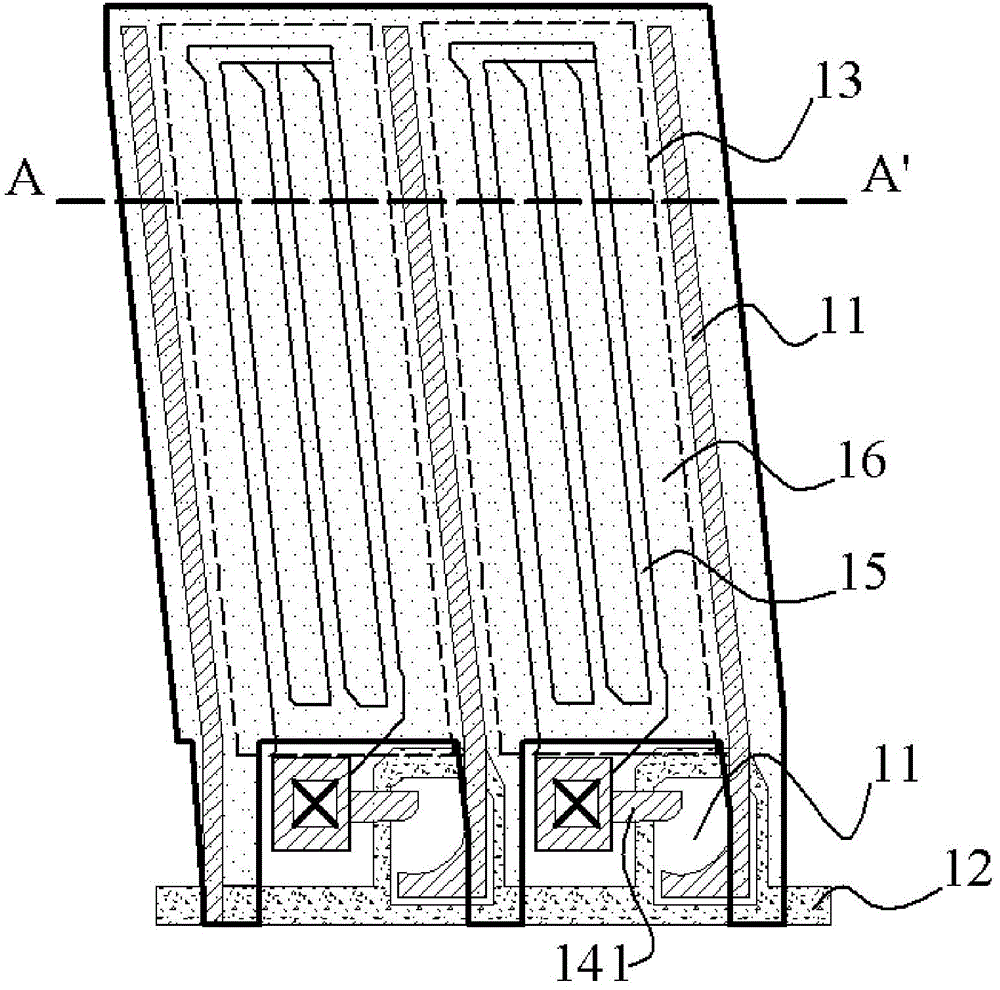 Fringe-field-switching-type liquid crystal display device, array substrate and manufacturing method of array substrate